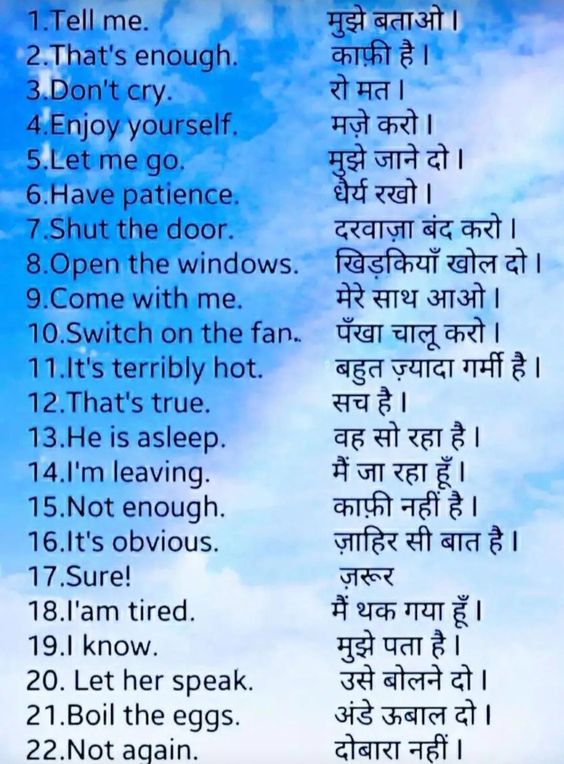 Common English Words Used In Daily Life With Hindi Meaning Leverage Edu