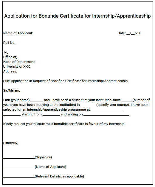 application letter for bonafide certificate from school in english