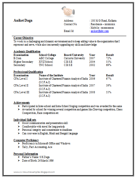 Resume Format for Freshers | CV Format for Job | Leverage Edu