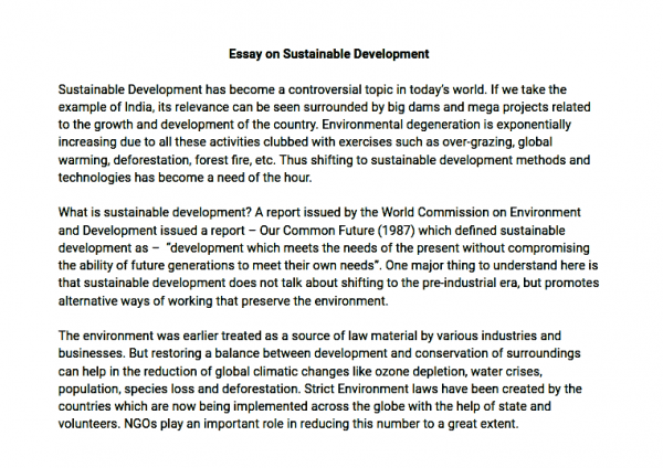 essay on sustainable cities