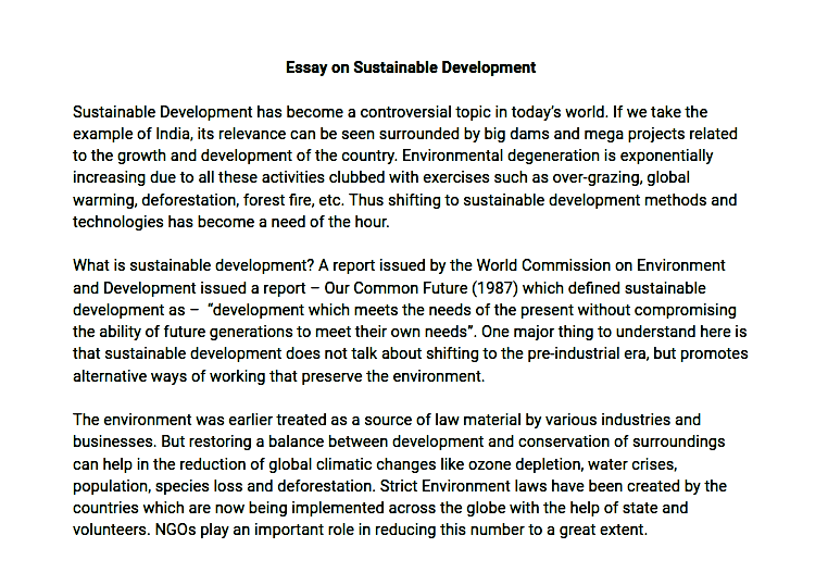 sustainable development and climate change essay