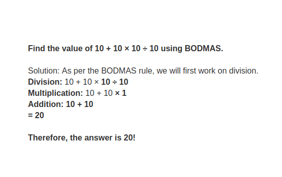 BODMAS Question 2