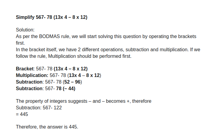 BODMAS Question 4
