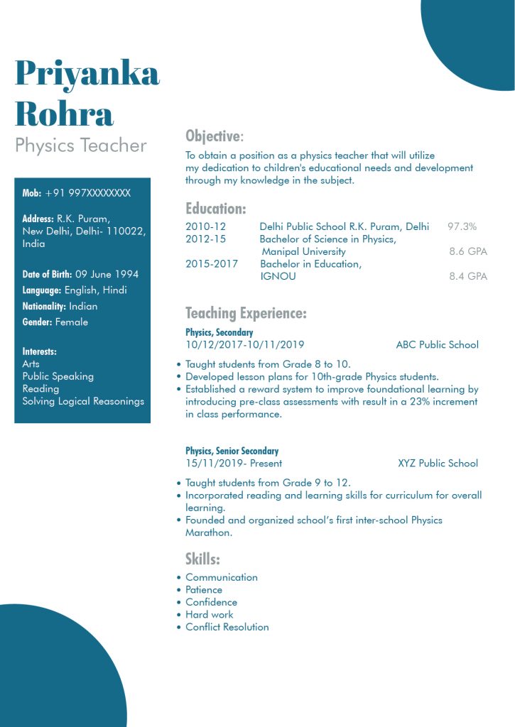Biodata Format for Jobs, Freshers, Teachers, Marriage... | Leverage Edu