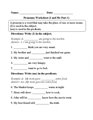 Pronouns List, Types, Examples, Worksheet, Rules & More - Leverage Edu