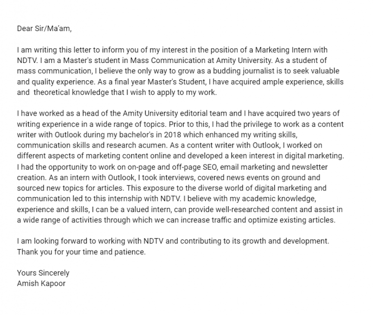 motivation letter for a research job