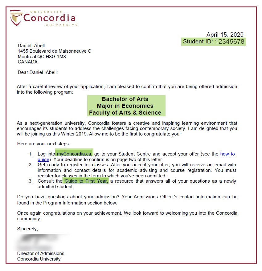 Unconditional Offer Letter 