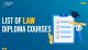 List of Law Diploma Courses