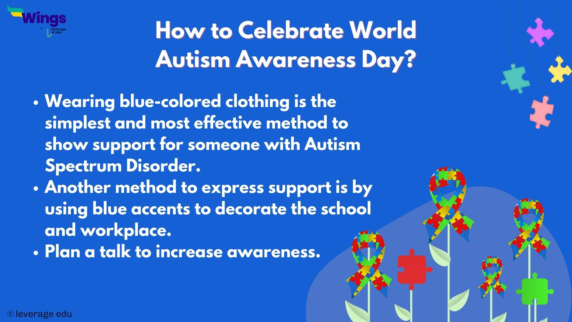 ways to celebrate World Autism Day