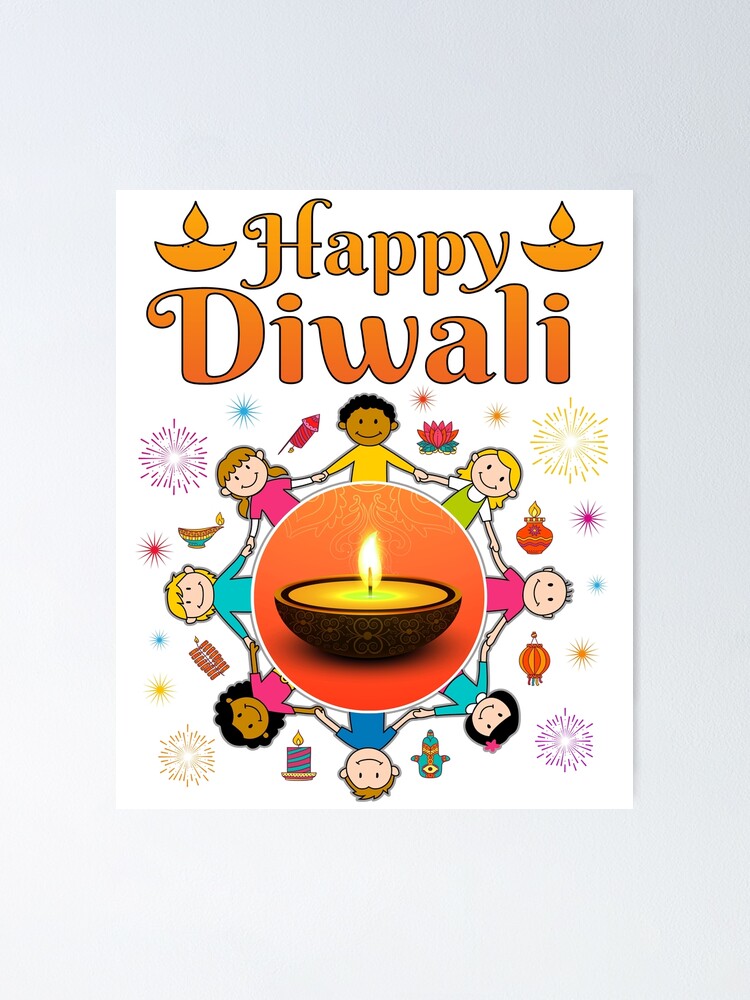 Happy Diwali or Deepawali Social Media Post Template in Hindi Text Diwali  and Deepavali 29763651 Vector Art at Vecteezy