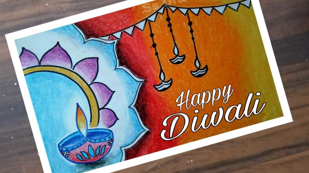 Free Vector | Hand painted diwali card