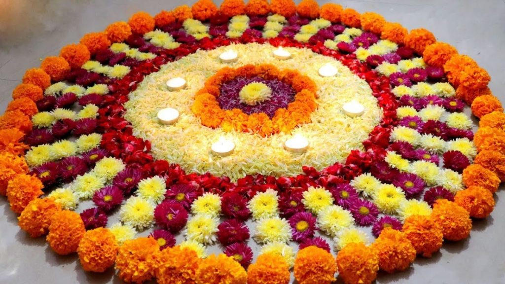 Flower design Rangoli for Diwali